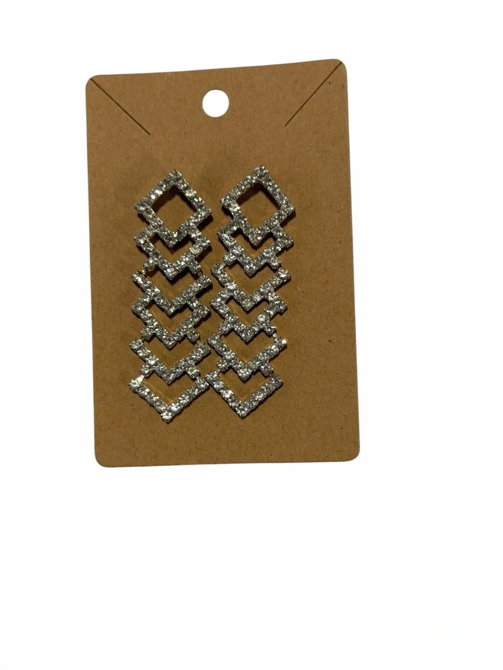 Silver Geometric Drop Earrings - Women Jewelry